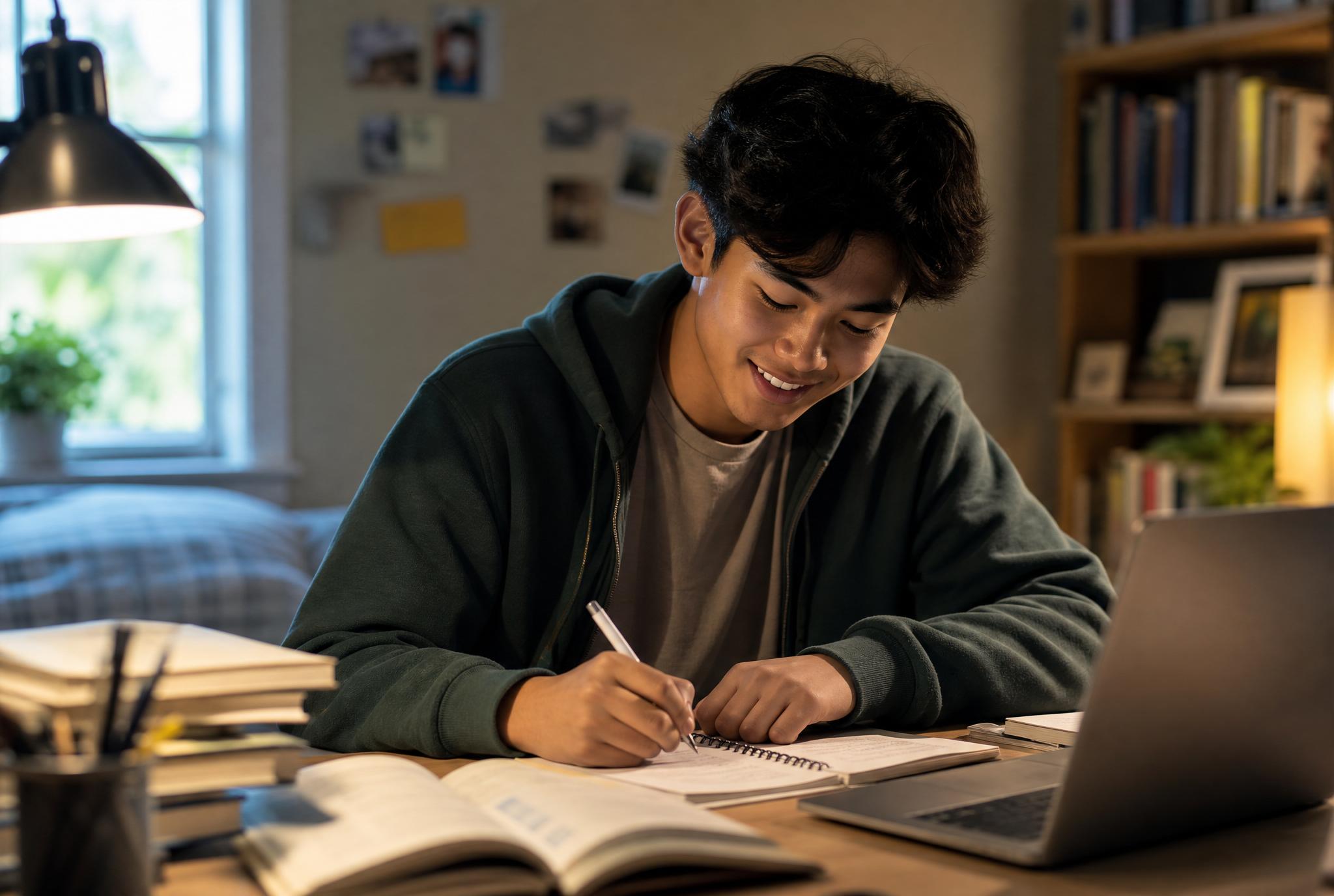 Student studying for a second chance at school