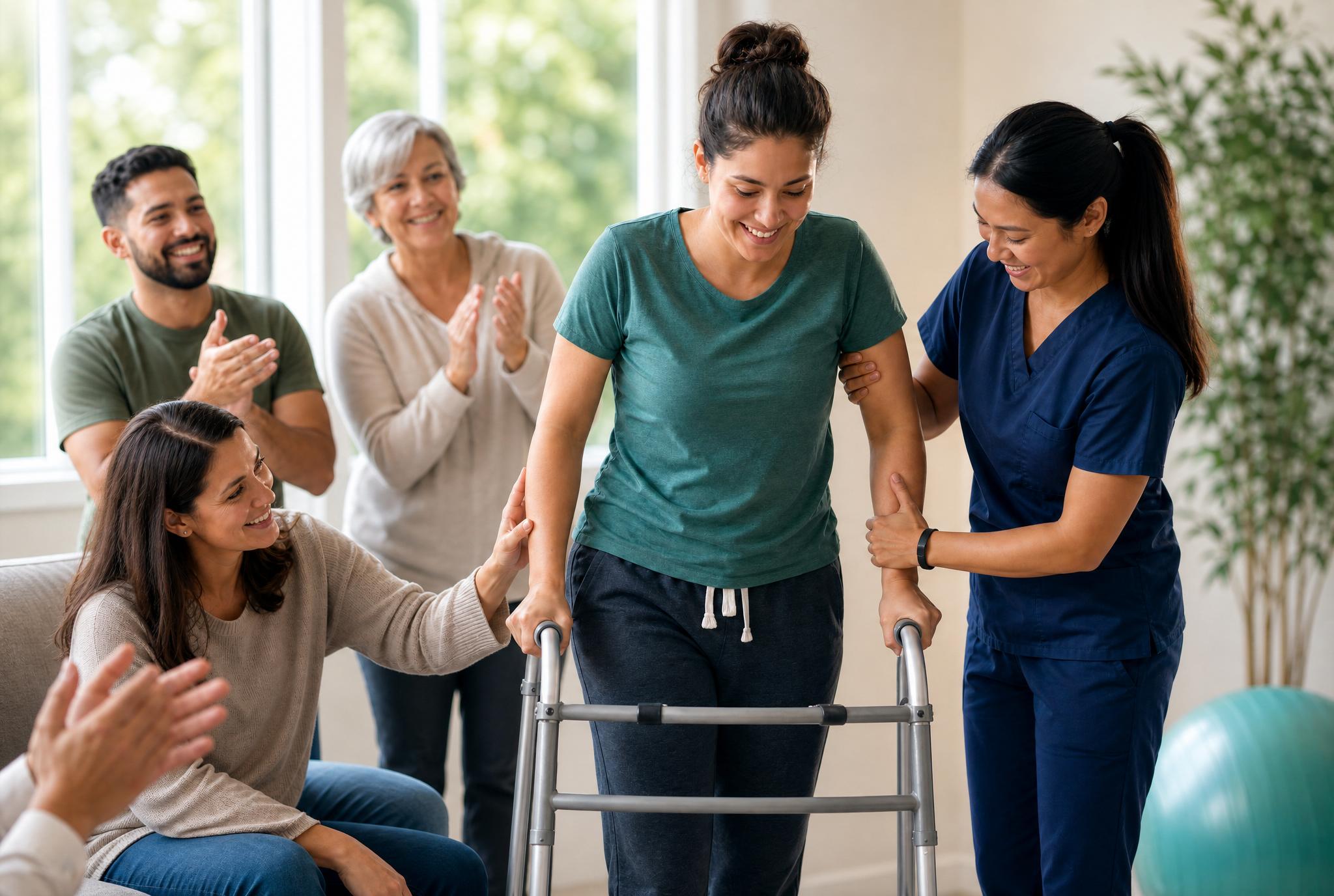 Maria walking again with community support